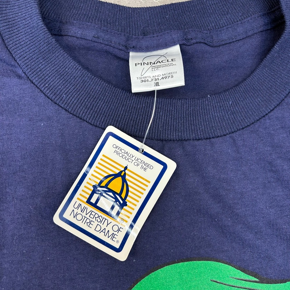 Vintage Notre Dame Fighting Irish Graphic Tee Mens XL Deadstock Long Sleeve - Picture 4 of 8